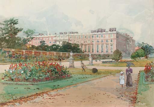 Charles James Lauder, R.S.W. - In The Gardens, Hampton Court Palace