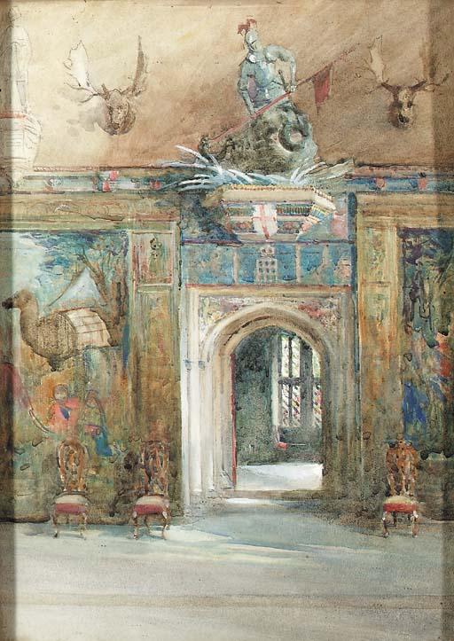 Charles James Lauder, R.S.W. - View of the nave of Christchurch Cathedral, Oxford; and Entrance to the Great chamber (illustrated)