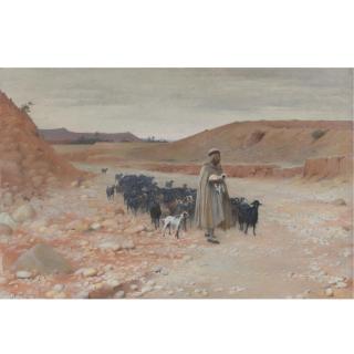 Charles James Theriat - American The Goat Herder, El Kantara