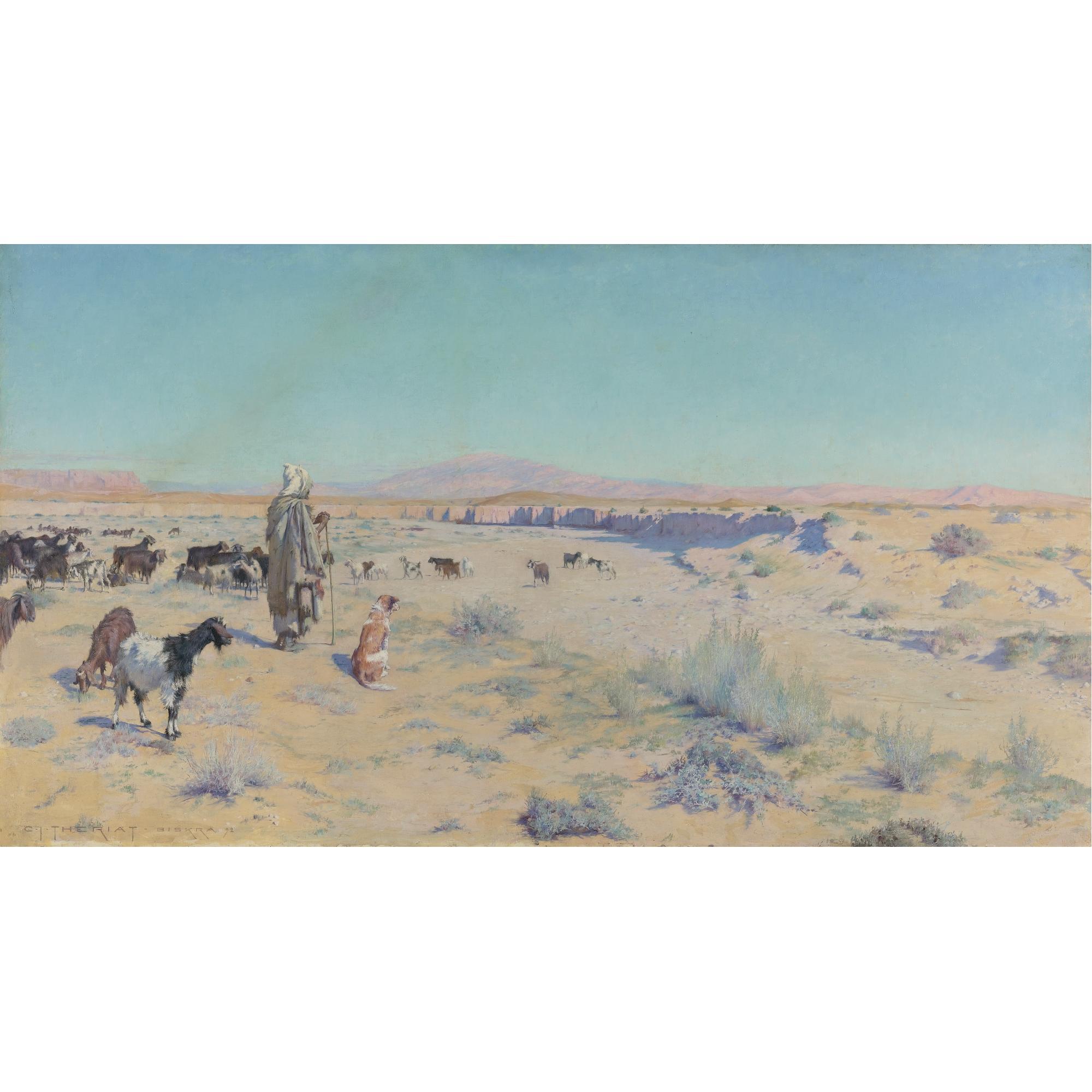 Charles James Theriat - American The Goatherder, Biskra
