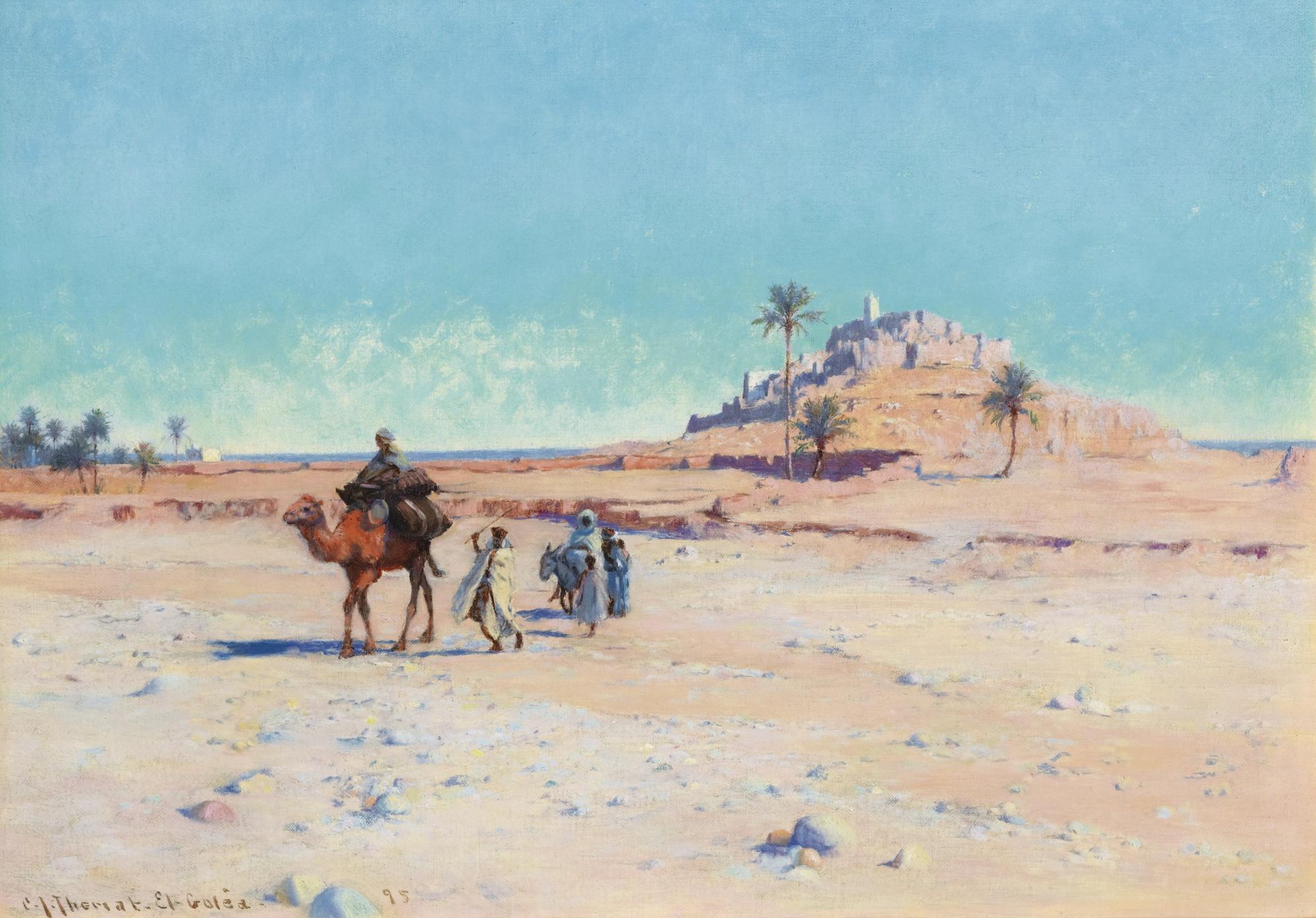 Charles-James Theriat - L\'Oasis D\'El Goléa, Algériecharles-James Theriat ; The El Goléa Oasis, Algeria ; Signed, Located And Dated Lower Left El Goléa 95 ; Oil On Canvas