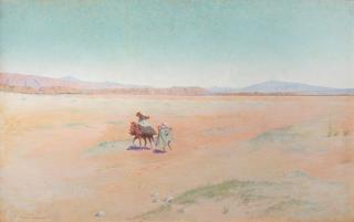 Charles James Theriat - Travellers in the desert, Biskra