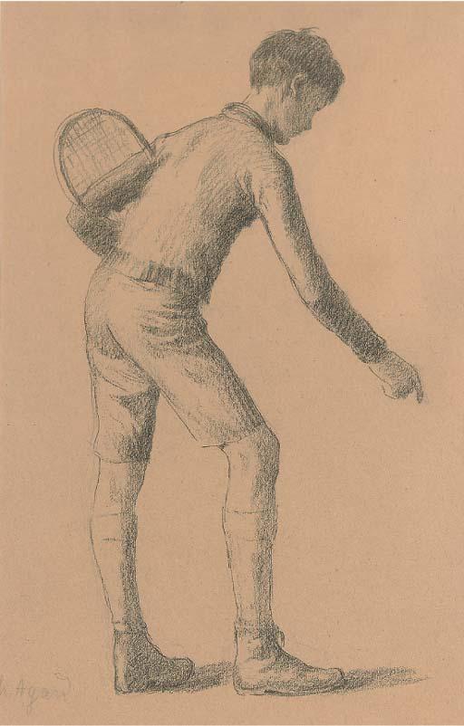 Charles-Jean Agard - A young boy with a tennis racket, a sketch; and Another similar