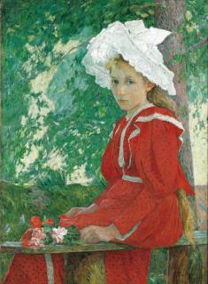 Charles-Jean Agard - Fillette À La Robe À Poischarles-Jean Agard ; Young Girl Wearing A Dress With Spots ; Signed Lower Right ; Oil On Canvas