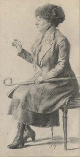 Charles-Jean Agard - Seated woman with an umbrella