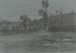 Charles-Jean Agard - Trees in a moonlit landscape