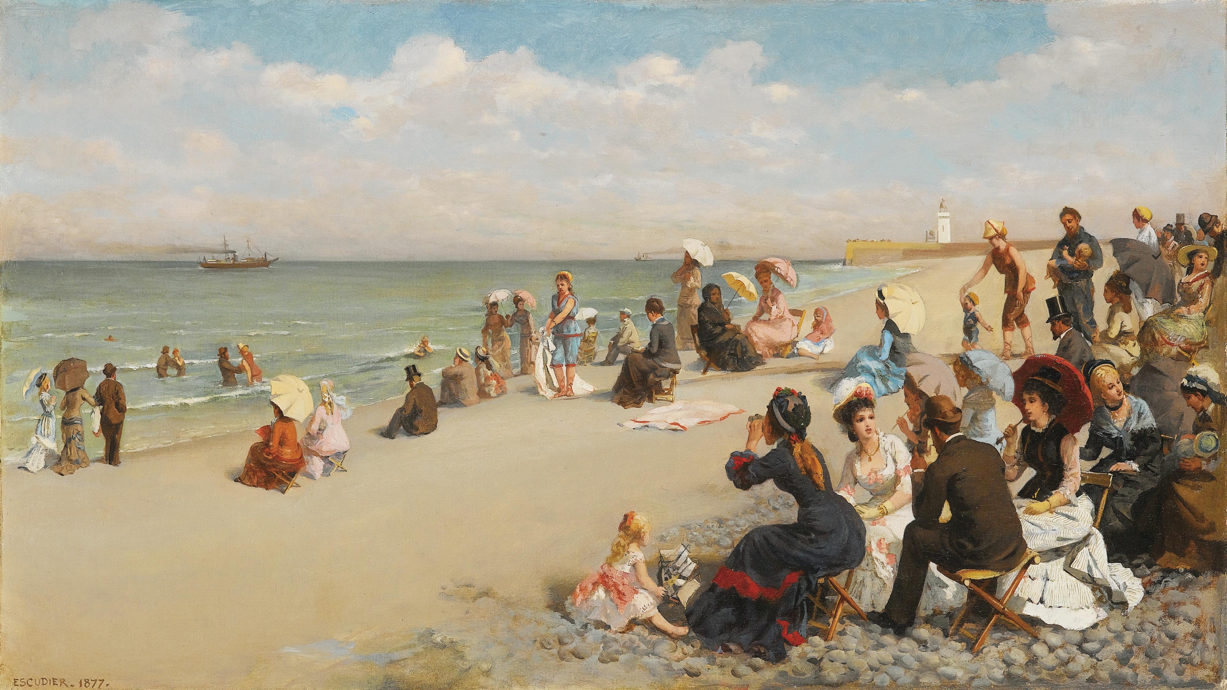 Charles-Jean-Auguste Escudier - French on The Beach