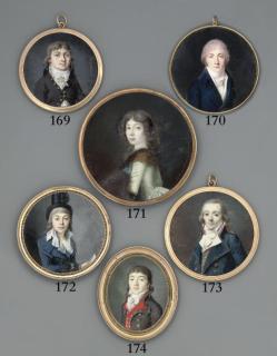 Charles-Joseph De La Celle - A young noblewoman, in mint-green dress with fur collar, wearing the badge of the Bavarian Ladies Order of St. Elizabeth, a fur muff on her left arm, long curling hair