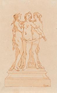 Charles Joseph Dominique Eisen - Die drei Grazien.