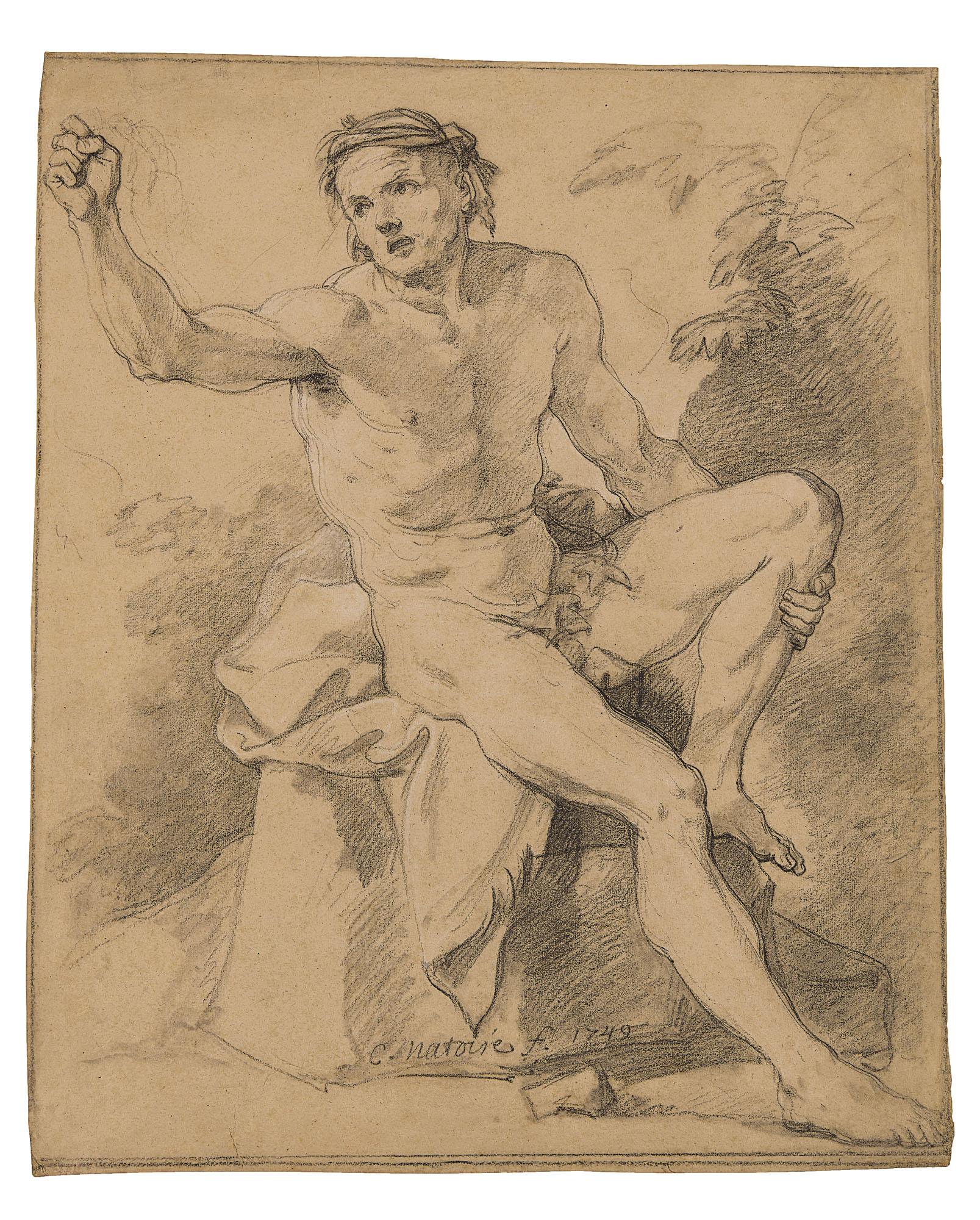 Charles-Joseph Natoire - Académie D\'Homme Nu Assis