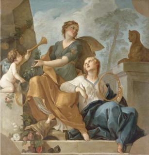 Charles-Joseph Natoire - An Allegory of the Glory of a Prince accompanied by Immortality