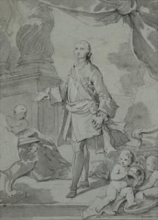 Charles-Joseph Natoire - Étude pour le portrait en pied du dauphin Louis (1729-1765)