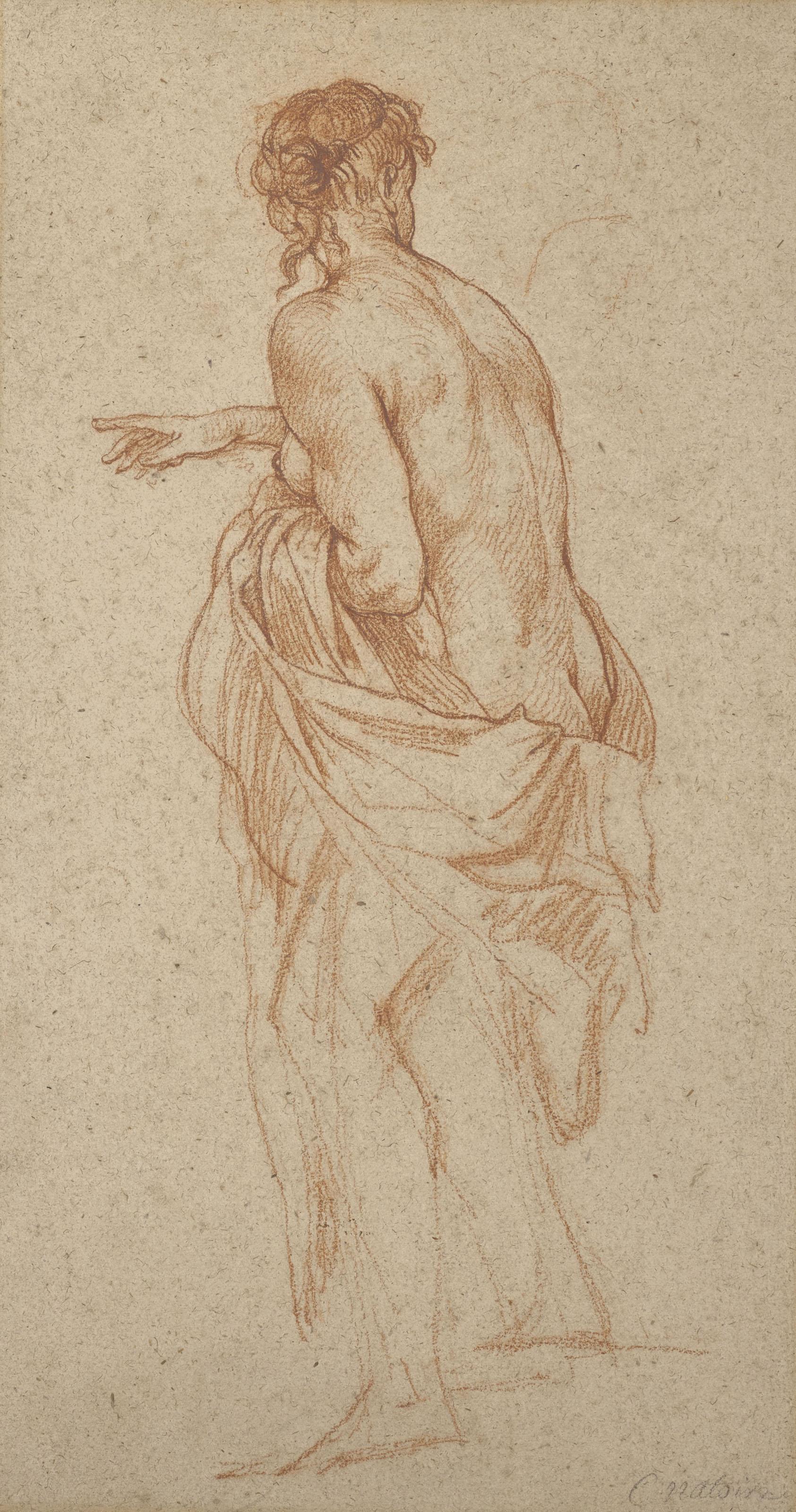 Charles -Joseph Natoire - Femme de dos à demi-drapée