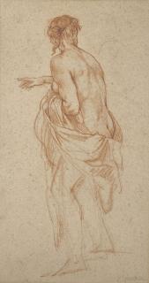 Charles -Joseph Natoire - Femme de dos à demi-drapée