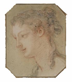 Charles-Joseph Natoire - Head of a woman