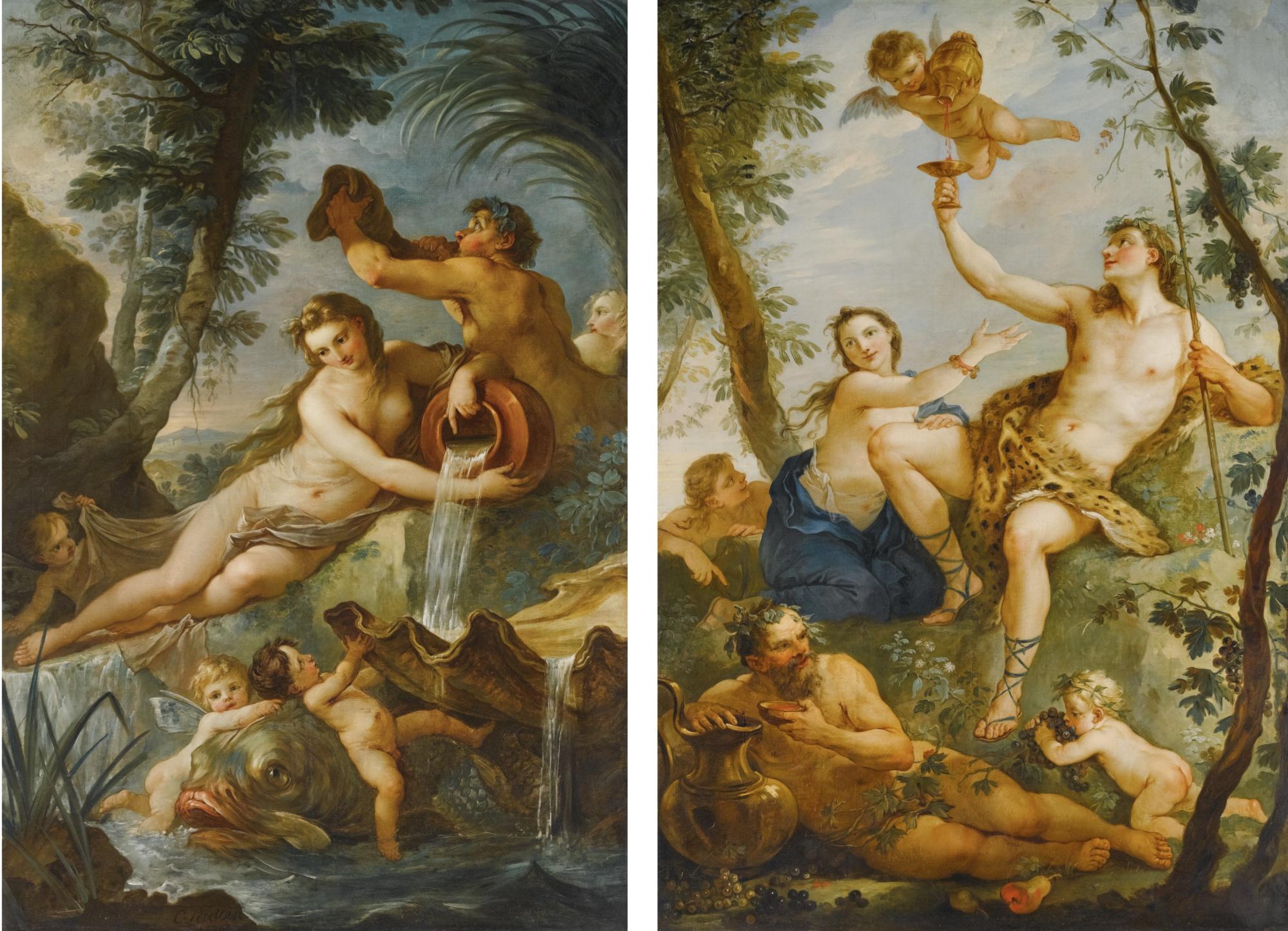 Charles-Joseph Natoire - \'La Source\'; The Triumph Of Bacchus;
