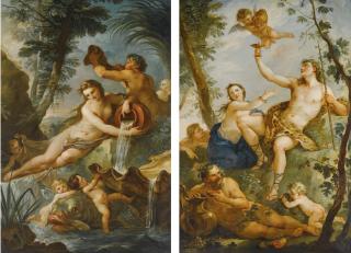 Charles-Joseph Natoire - \'La Source\'; The Triumph Of Bacchus;