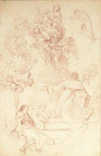 Charles-Joseph Natoire - L\'apparition de la Vierge et l\'Enfant à Saint Bernard, d\'après Giordano