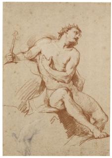 Charles-Joseph Natoire - Study Of The Figure Of Aeolus, And A Study Of His Hand