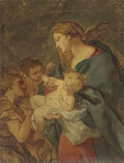 Charles-Joseph Natoire - The Virgin And Child With Attending Angels