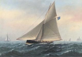 Charles Keith Miller - The Racing Cutter Galatea Off The Fastnet Rock, 1885