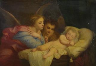 Charles Landelle - Angels Adoring The Christ Child