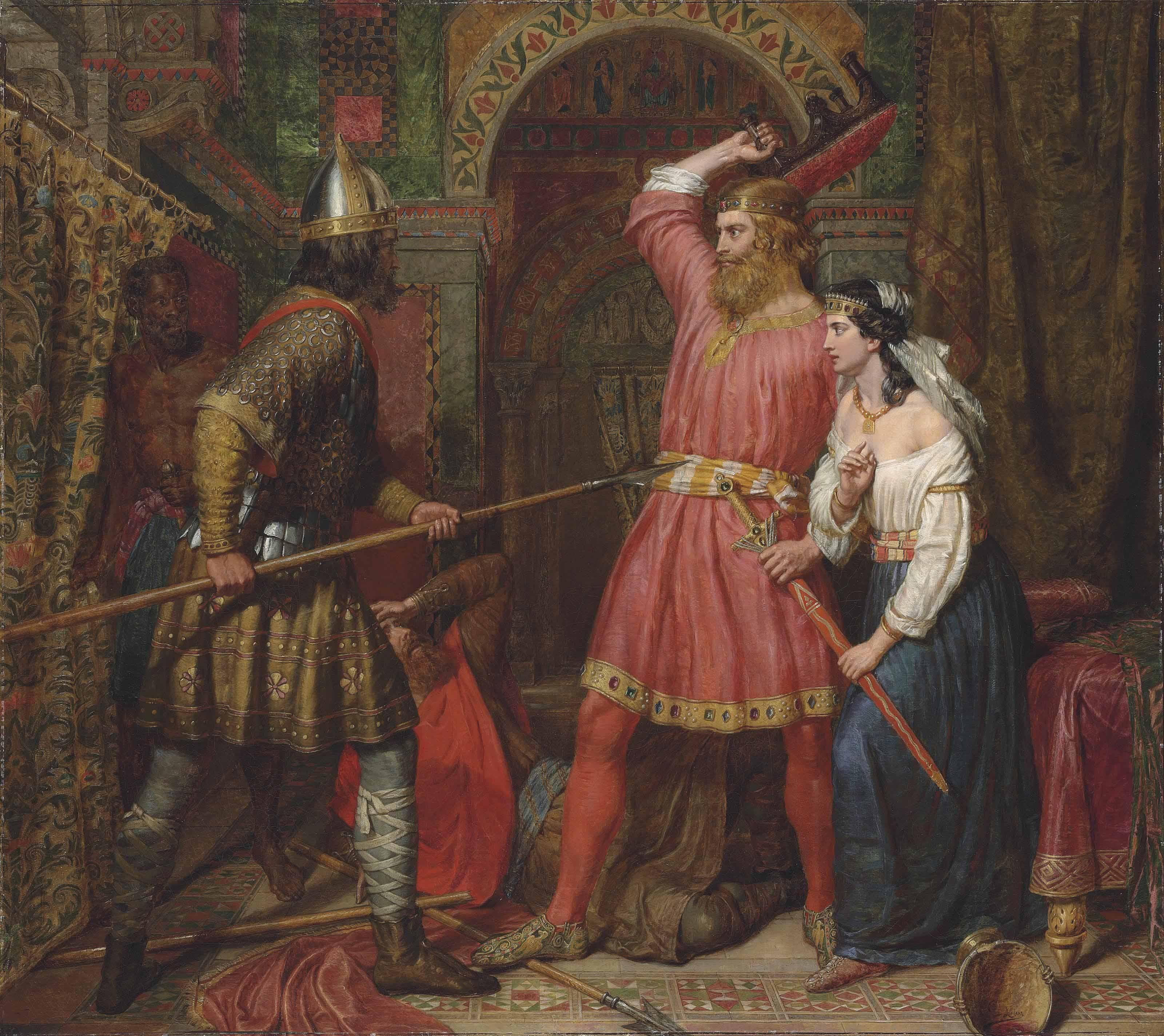 Charles Landseer, R.A. - The Assassination of Alboin, King of the Lombards