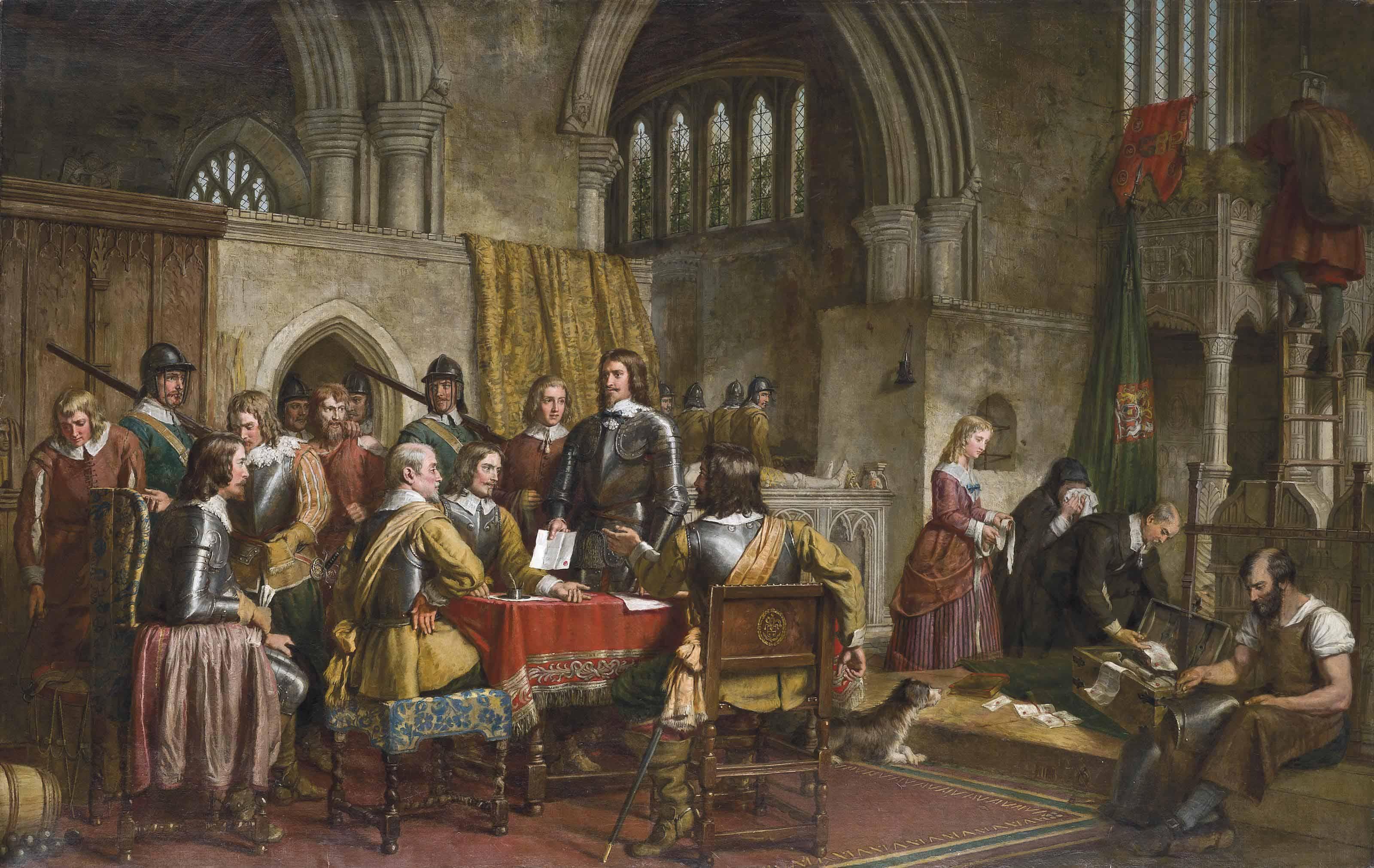 Charles Landseer, R.A. - The surrender of Arundel Castle to Sir William Waller, January 6th, 1643
