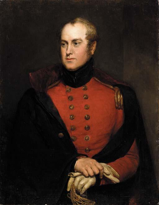 Charles Landseer - Portrait of a gentleman, said to be Lt. Col. Charles Richard Fox (1796-1873), three-quarter length, seated, in uniform