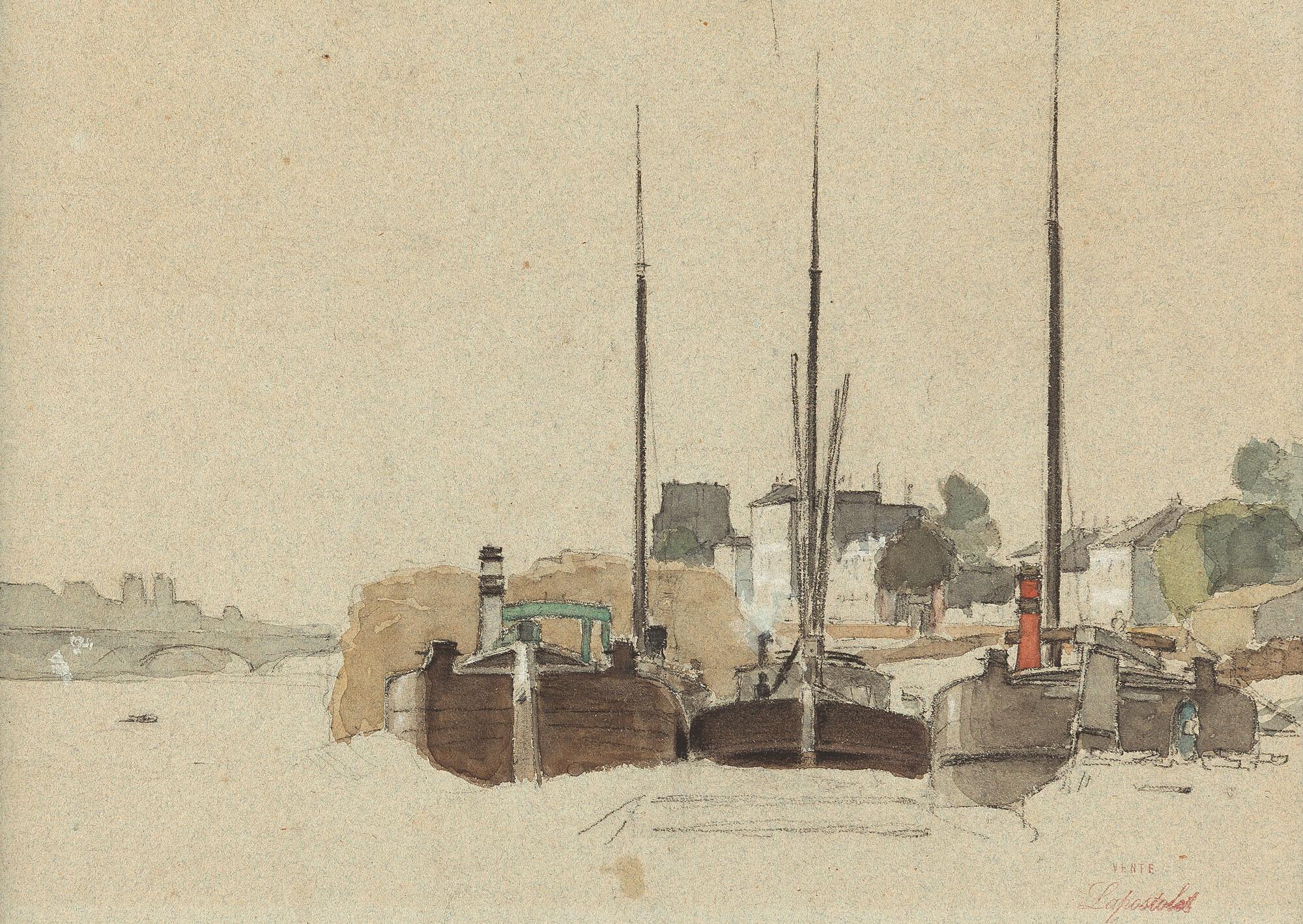 Charles Lapostolet - Boote am Ufer der Seine.