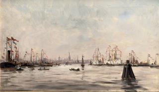 Charles Lapostolet - Festivities in the Amsterdam harbour