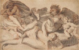 Charles Le Brun - Aquilon Blowing Cold Air At Demogorgon