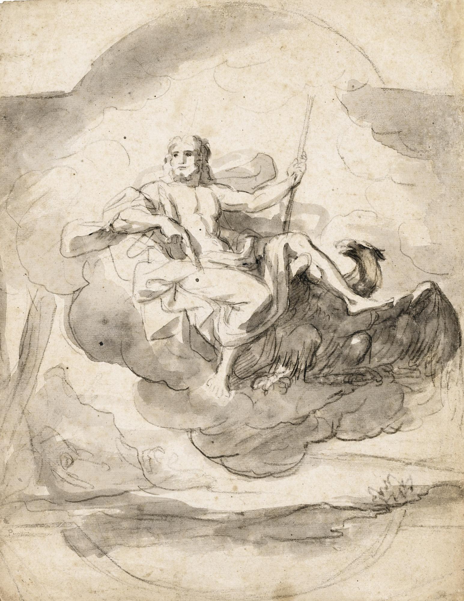 Charles Le Brun - Jupiter Seated On Clouds