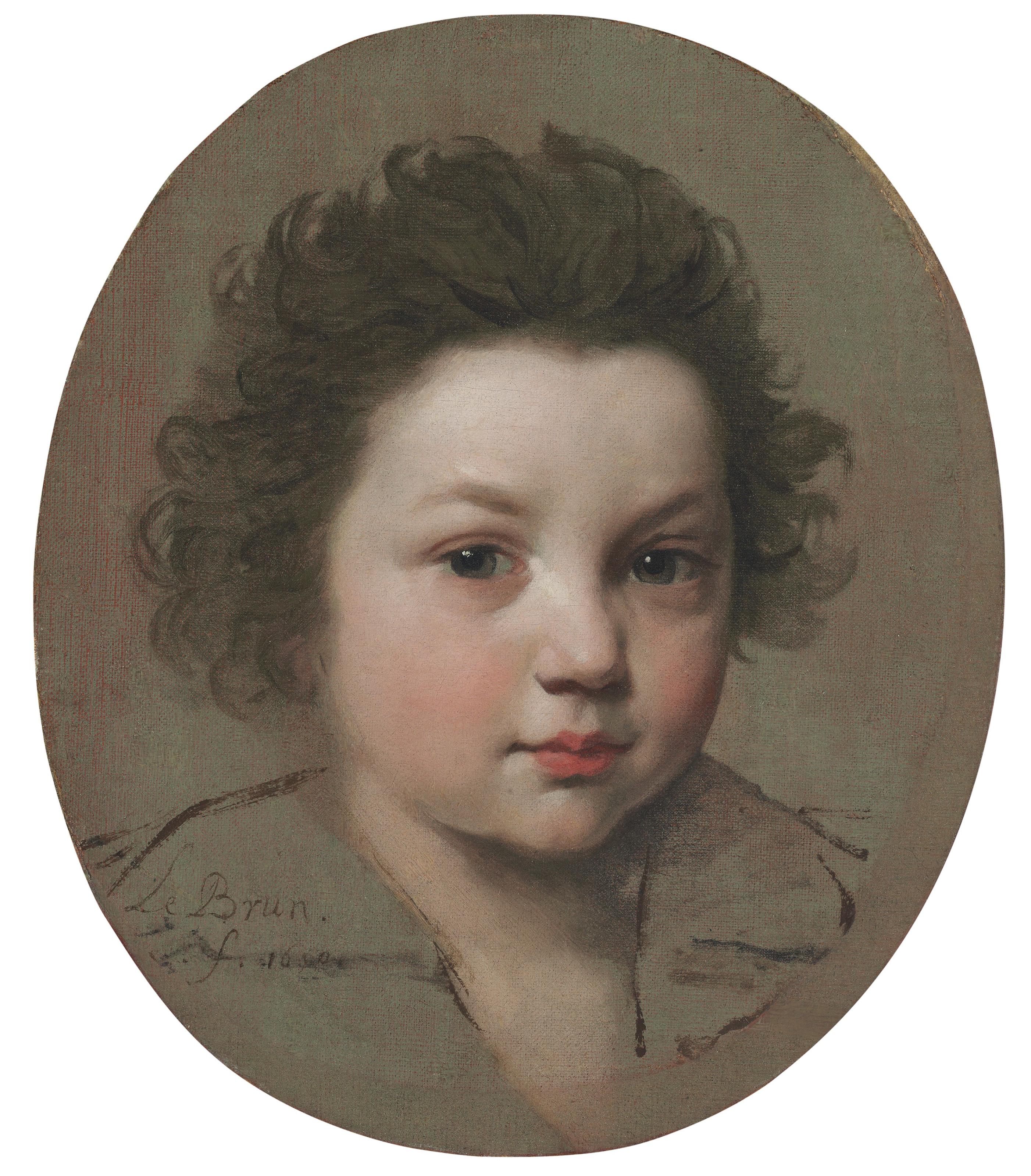Charles Le Brun - Portrait of a boy, bust-length