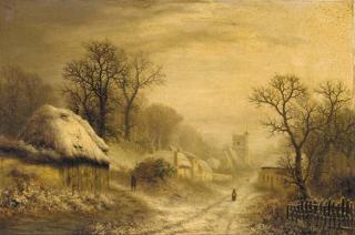 Charles Leaver - A village in Winter