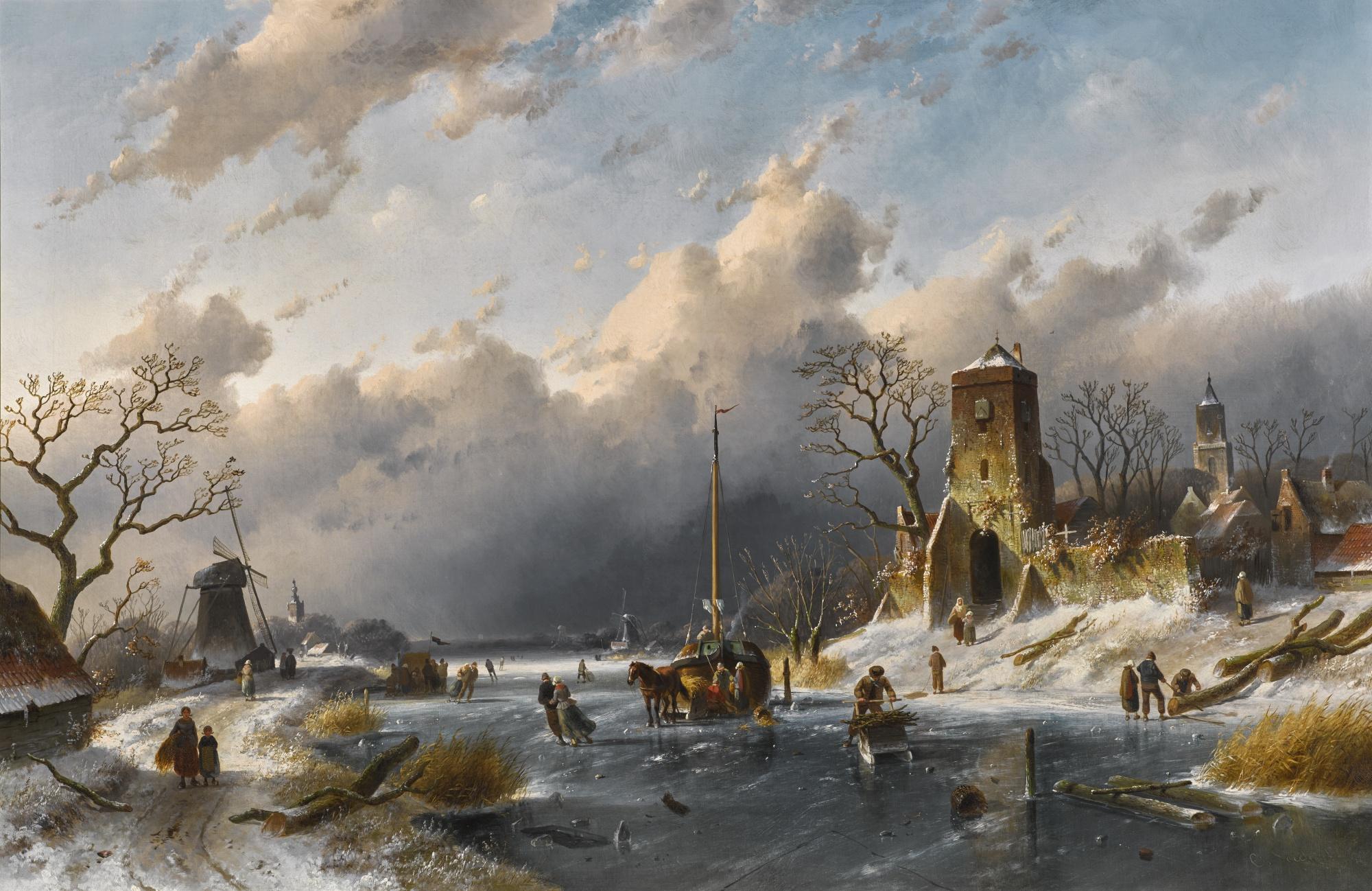 Charles Leickert - Belgian A Winter Scene