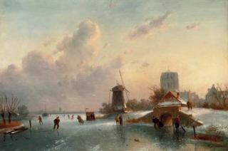 Charles Leickert - On the ice on a sunny day