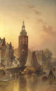 Charles Leickert - The Montelbaanstoren In Amsterdam