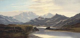 Charles Leslie - Evening, Lyn Nant; and a Highland landscape