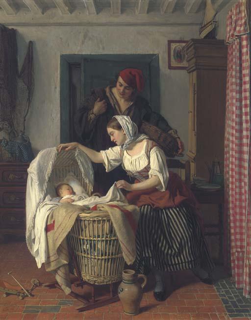 Charles Louis Baugniet - A Peaceful Moment