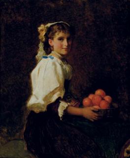 Charles Louis Baugniet - Seated girl holding oranges