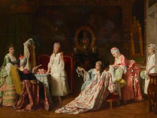 Charles Louis Baugniet - The garland of flowers