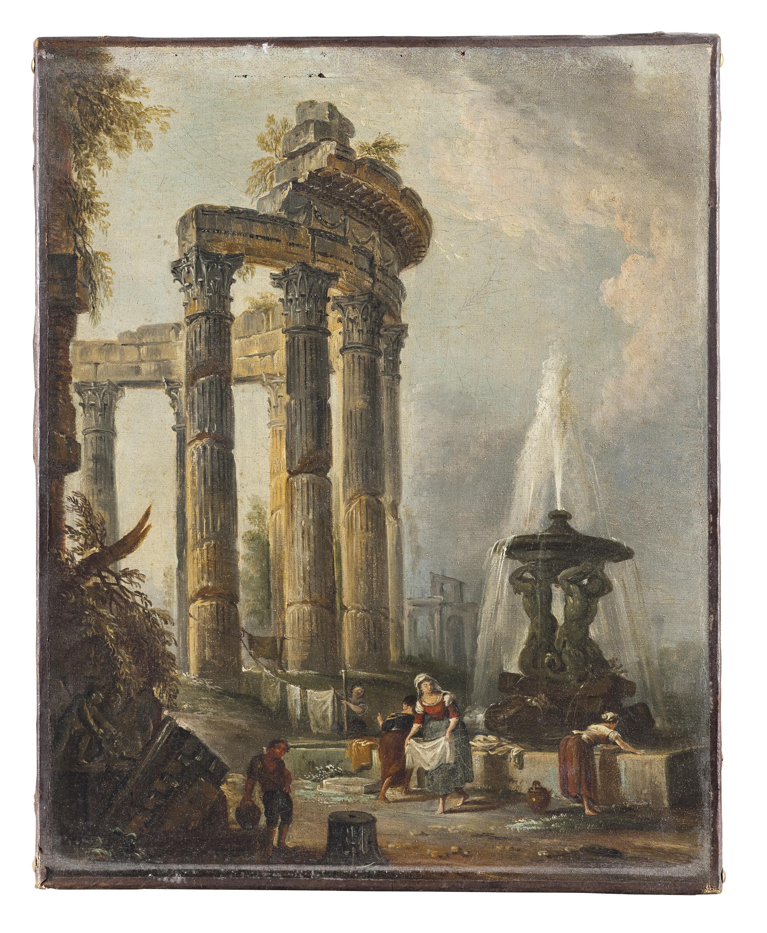 Charles-Louis Clérisseau - Lavandières Près D\'Un Tholos En Ruines