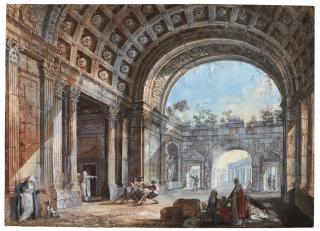 Charles-Louis Clérisseau - Roman Ruins With Oriental Staffage