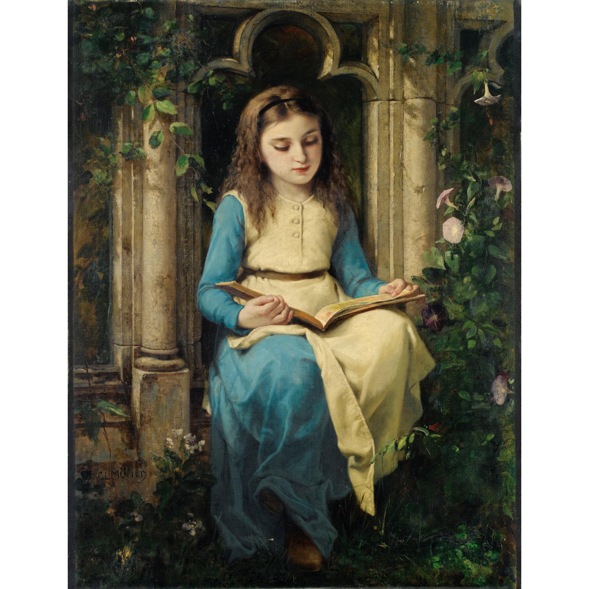 Charles-Louis-Lucien Müller - Jeune Fille Lisant