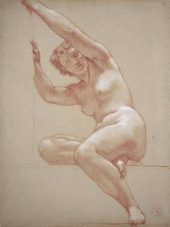 Charles-Louis-Lucien Muller - A seated female nude
