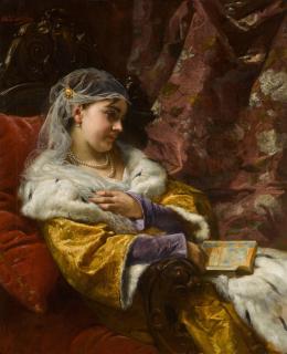 Charles Louis Müller - Sultana Reading the Holy Qur\'an