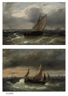 Charles Louis Verboeckhoven - Sailing on choppy seas