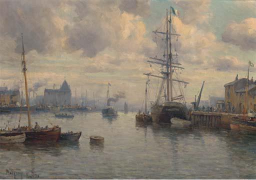 Charles Malfroy - Shipping in the harbour at Nantes