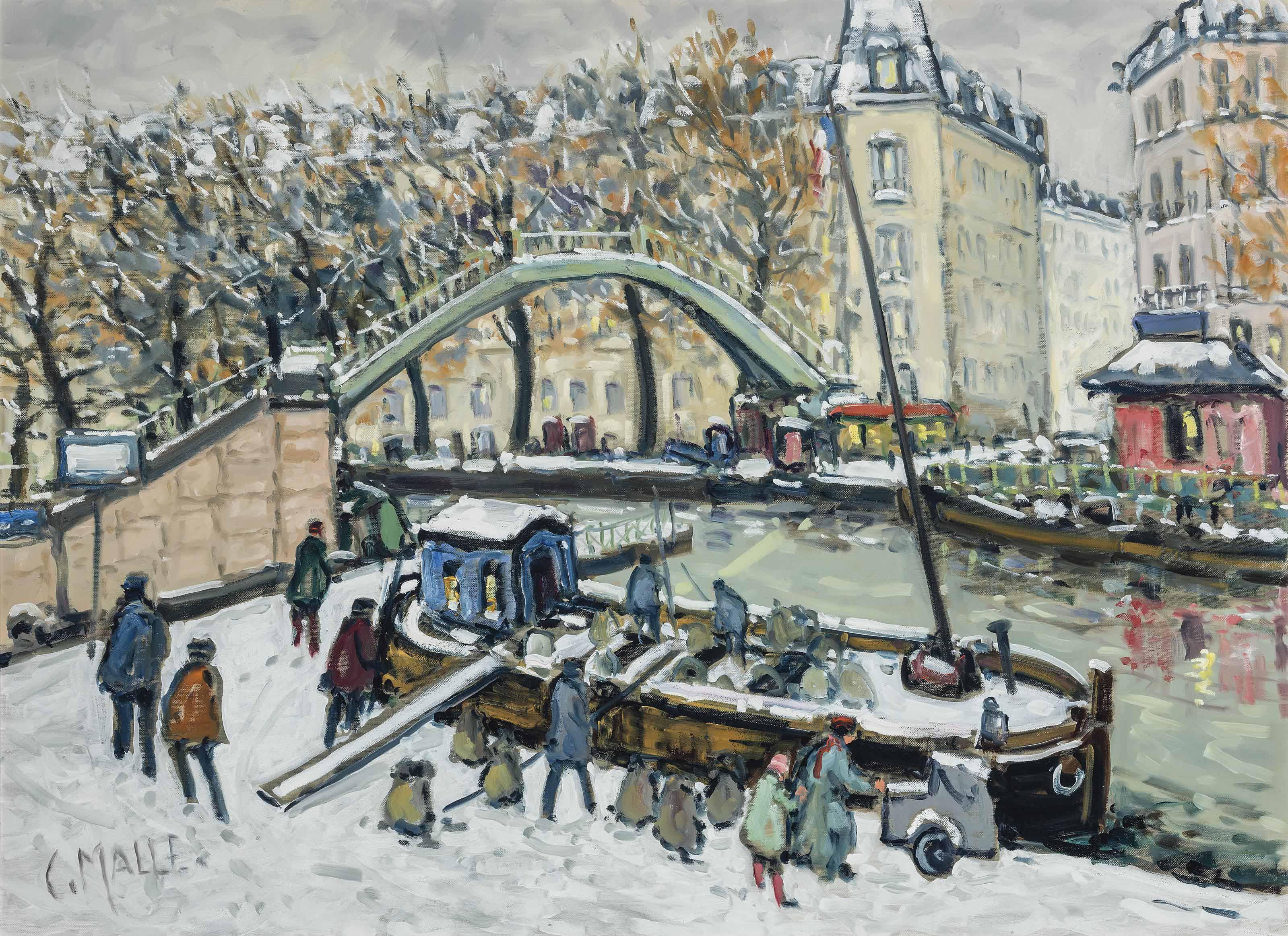 Charles Malle - La péniche, Canal Saint-Martin